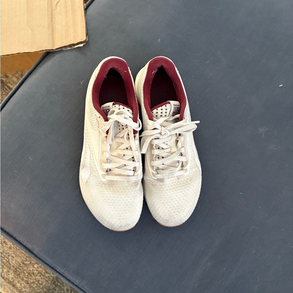 Reebok Cream and Maroon Athletic Shoes - Picture 2 of 6